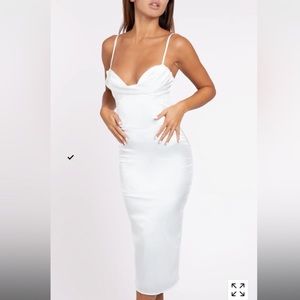 White corset midi dress